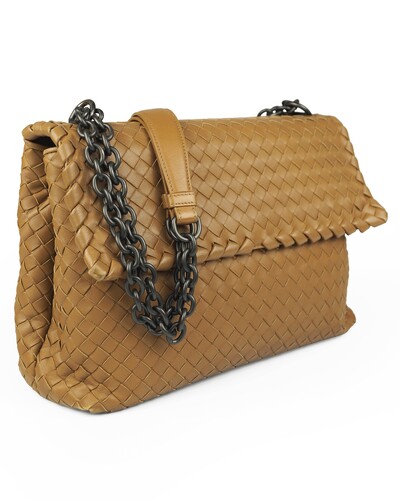 FotoBolsa Bottega Veneta Olimpia Intrecciato Caramelo