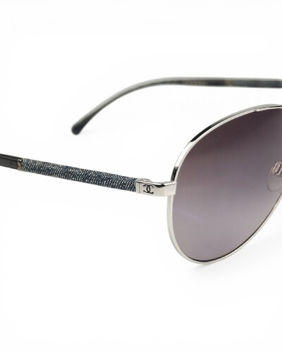 FotoÓculos Chanel 4185CC Aviador Preto e Prata