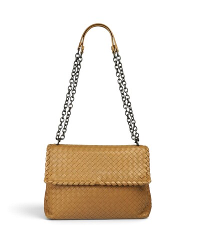 Foto Bolsa Bottega Veneta Olimpia Intrecciato Caramelo
