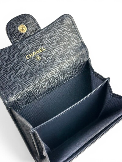 FotoCarteira Chanel Caviar Navy Blue