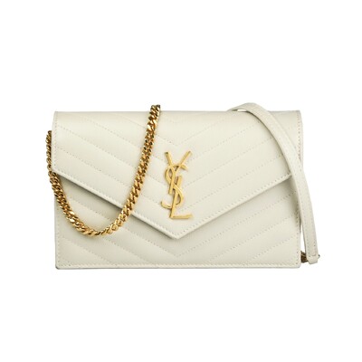Foto Bolsa Yves Saint Laurent Cassandre Envelope Chevron Off White