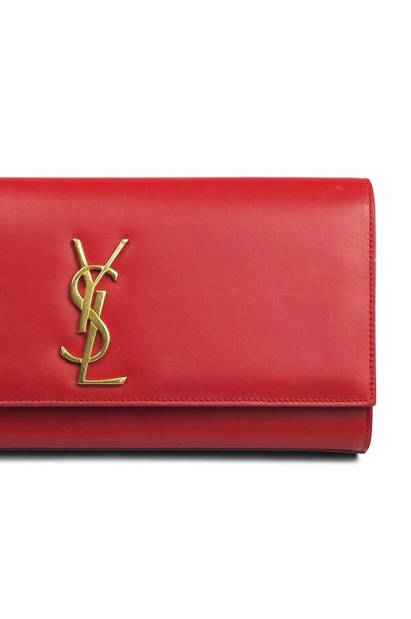 Clutch Yves Saint Laurent Couro Vermelha