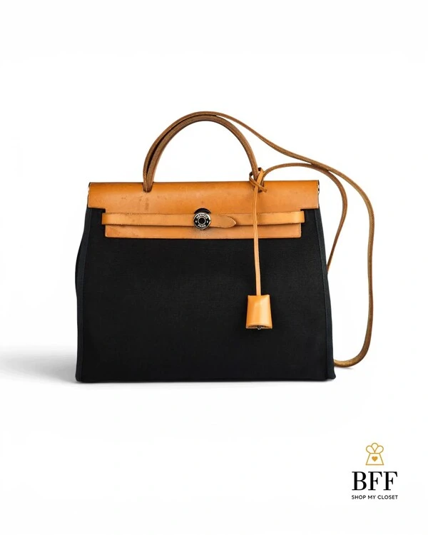 Bolsa Hermès Herbag 31 Vintage Preta/Caramelo