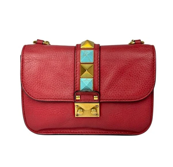 Bolsa Valentino Glam Lock Small Vermelha