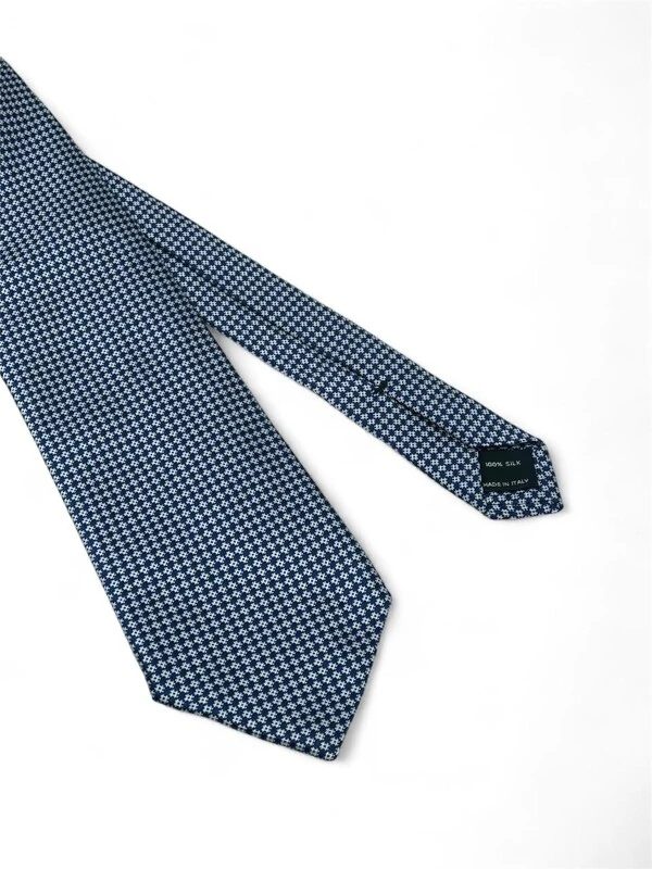 Gravata Tom Ford em Seda Azul Branca