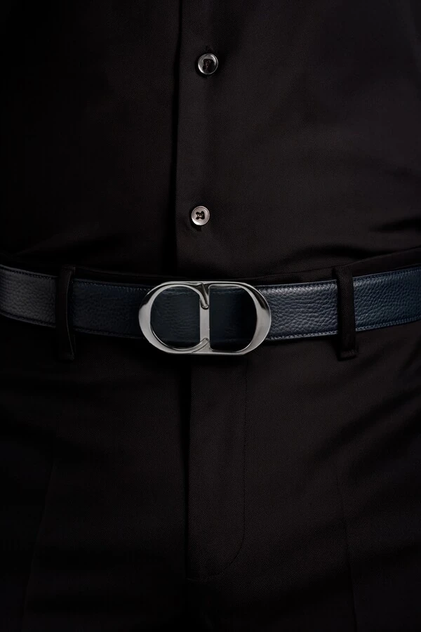 Cinto Christian Dior Reversível Azul Marinho