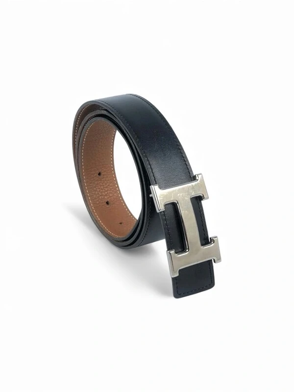 Cinto Hermès H Reversível Noir/ Gold