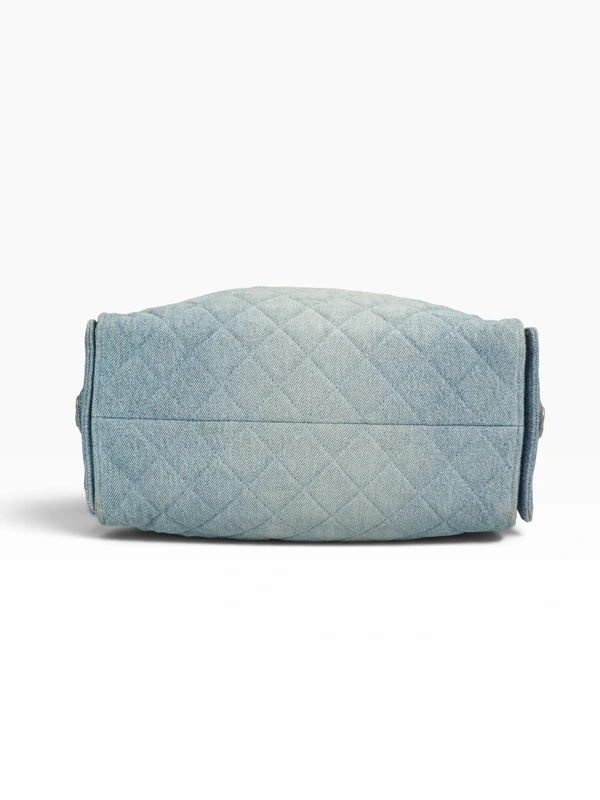 Chanel 25 Washed Denim Matelassê Large