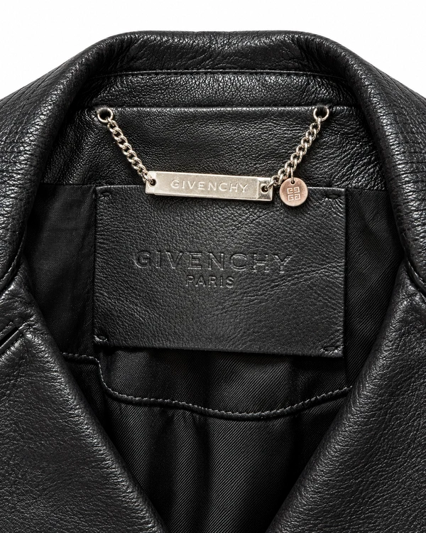 Jaqueta de couro Givenchy Double-Breasted Cropped