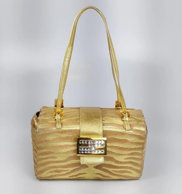 Bolsa Fendi Baguette Shopper Edição Limitada Dourada