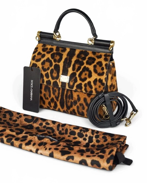 Bolsa Dolce & Gabbana Sicily Small Pony Hair Leopard