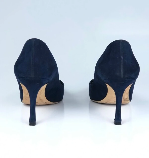 Sapato Manolo Blahnik Camurça Azul Marinho