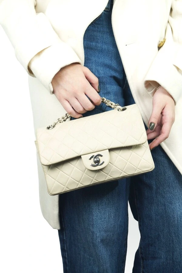 Bolsa Chanel Doubleflap 11.12 Lambskin Off White