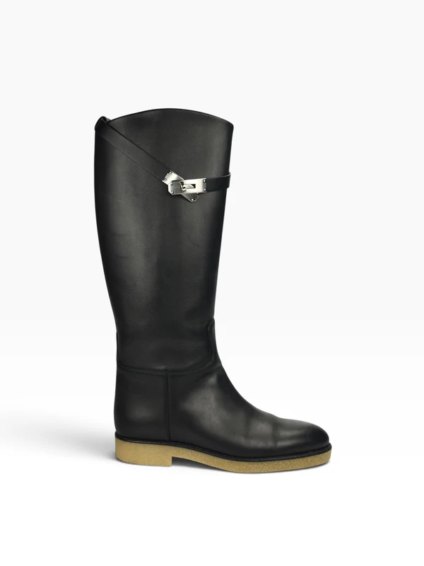 Bota Hermès Jumping Noir c/ Palladium