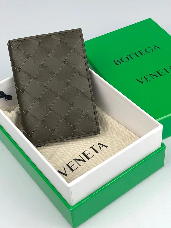 Porta Cartão Bottega Veneta Intrecciato Verde