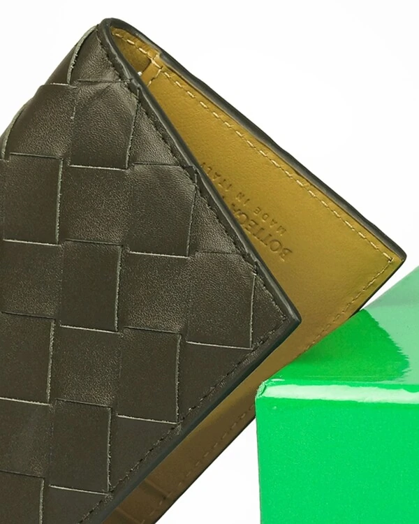 Porta Cartão Bottega Veneta Intrecciato Verde