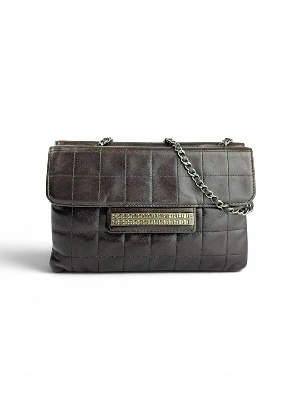 Bolsa Chanel Chocolate Bar Shoulder Marrom