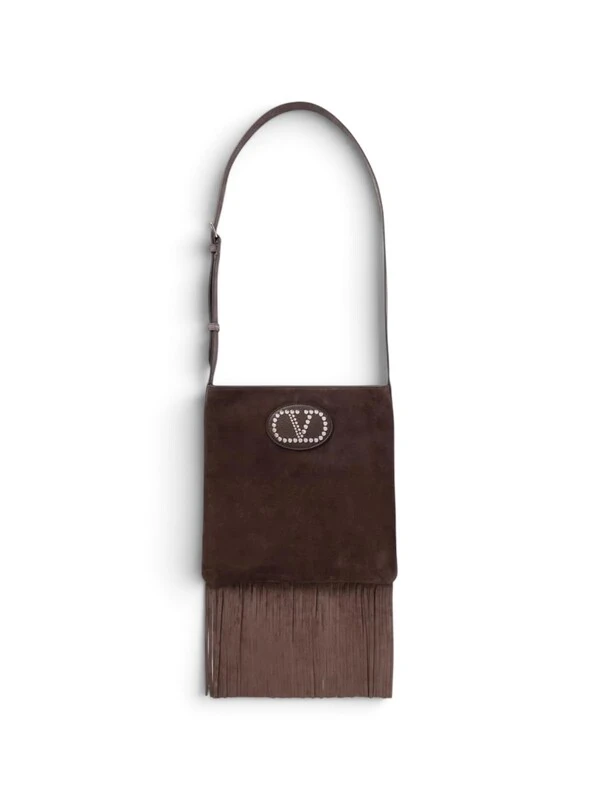 Bolsa Valentino Nellcôte Small Suede Marrom