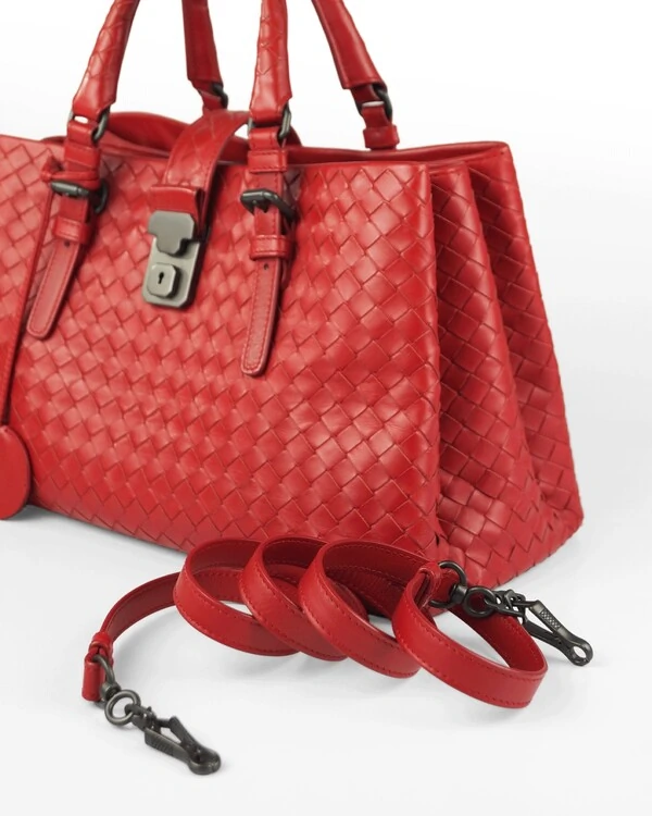 Bolsa Bottega Veneta Intrecciato Roma Rosso