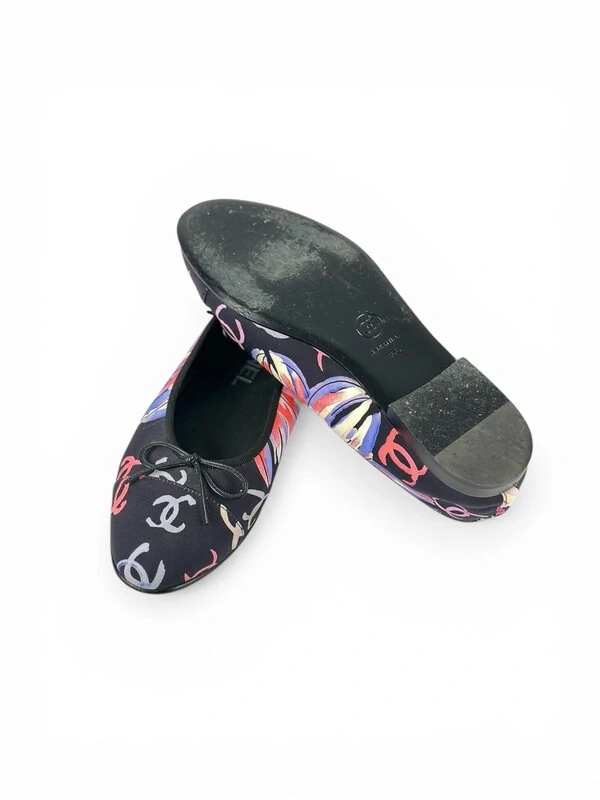 Sapatilha Chanel Jersey Preta Monogram