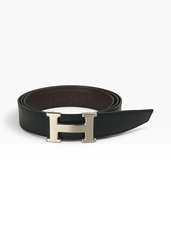 Cinto Hermès Constance Reversível Preto e Marrom