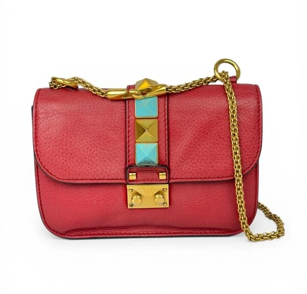 Bolsa Valentino Glam Lock Small Vermelha