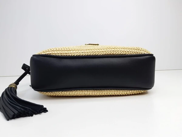 Bolsa Saint Laurent Crossbody Camera Rafia Rafia /Couro