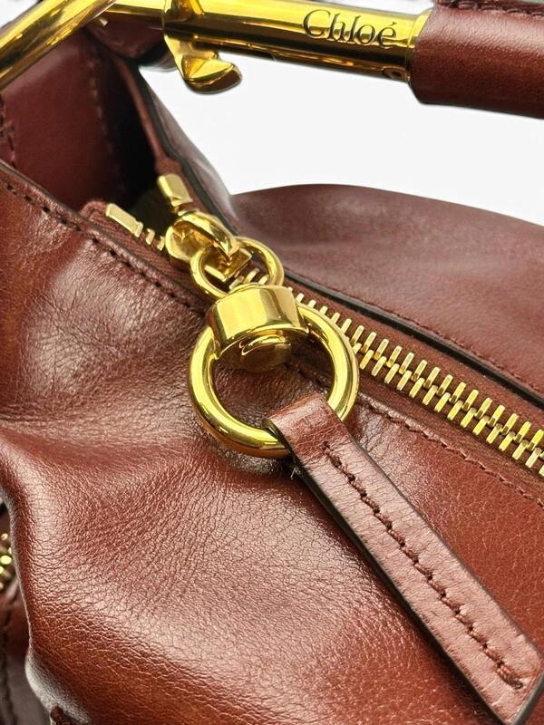 Bolsa Chloé Double Carry Camera Média Terracota