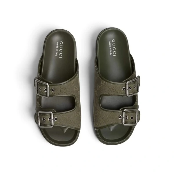 Slide Gucci Strap gg Verde