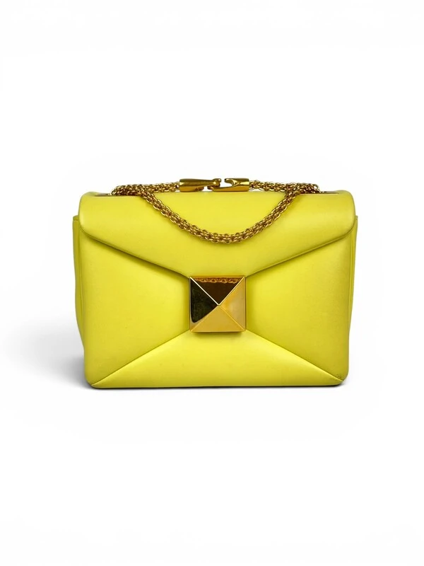 Bolsa Valentino One Stud Amarela Lima