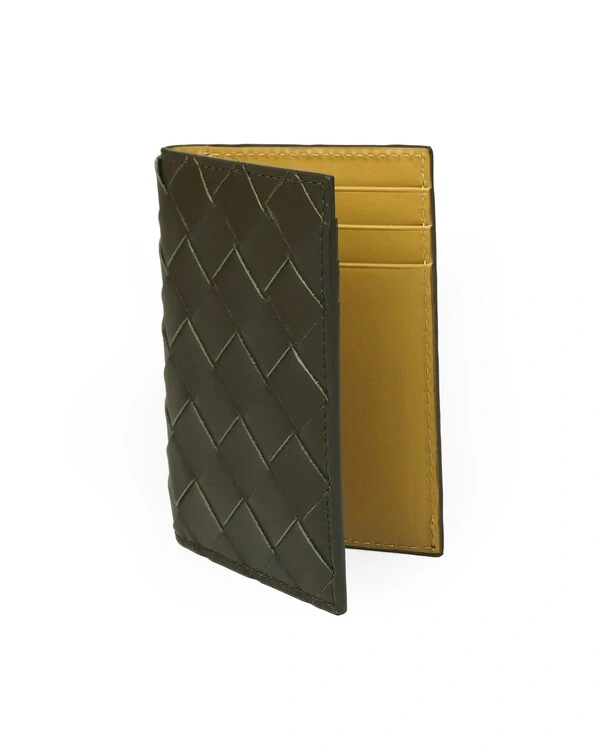 Porta Cartão Bottega Veneta Intrecciato Verde