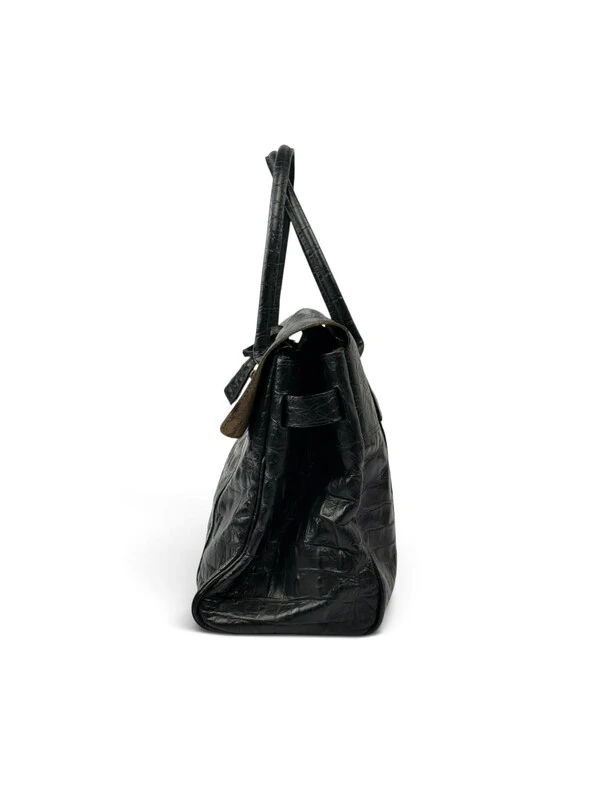 Bolsa Mulberry Bayswater em Couro Croco Preto