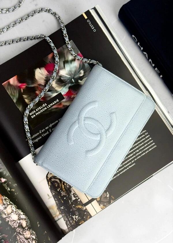 Bolsa Chanel WOC Caviar Sky Blue