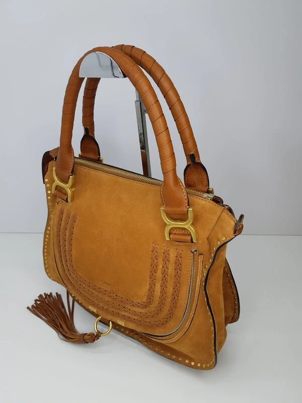Bolsa Chloé Marcie Camurça Caramelo