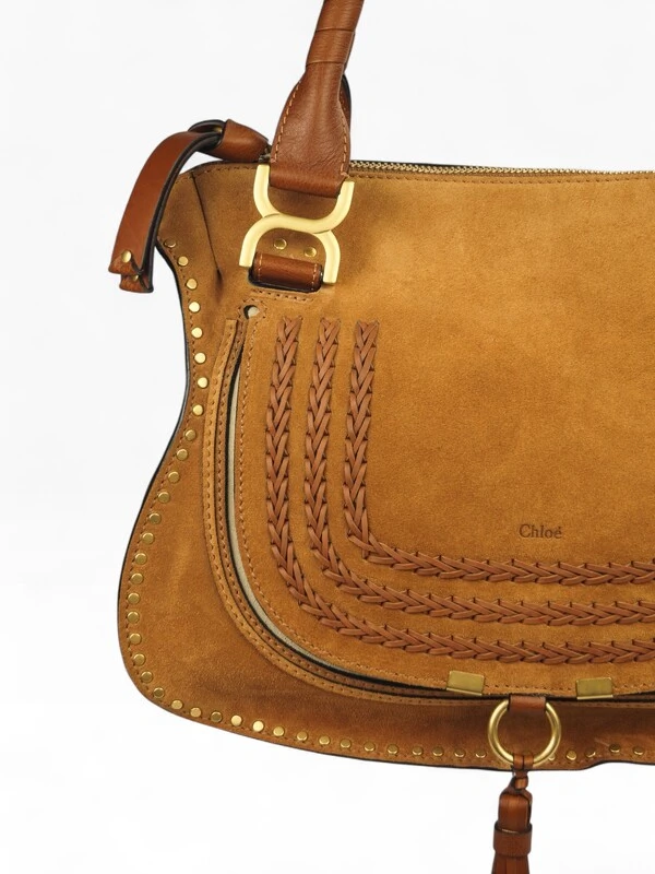 Bolsa Chloé Marcie Camurça Caramelo
