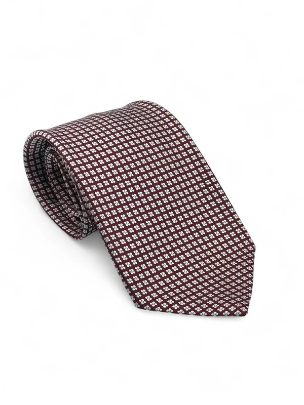 Gravata Tom Ford em Seda Geométrica Bordeaux