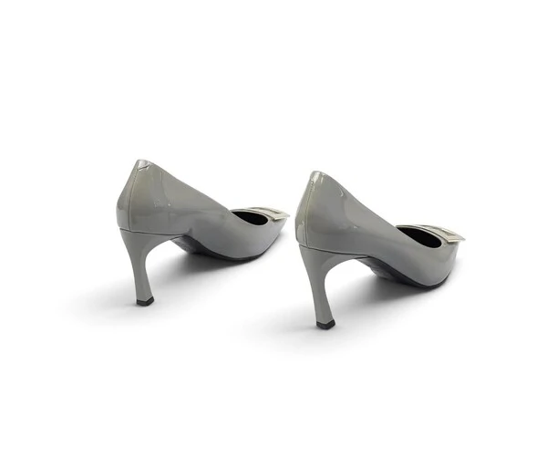 Sapato Roger Vivier Verniz Cinza Claro