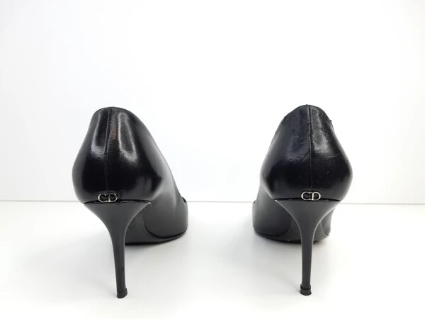 Sapato Christian Dior em Couro e Verniz Preto