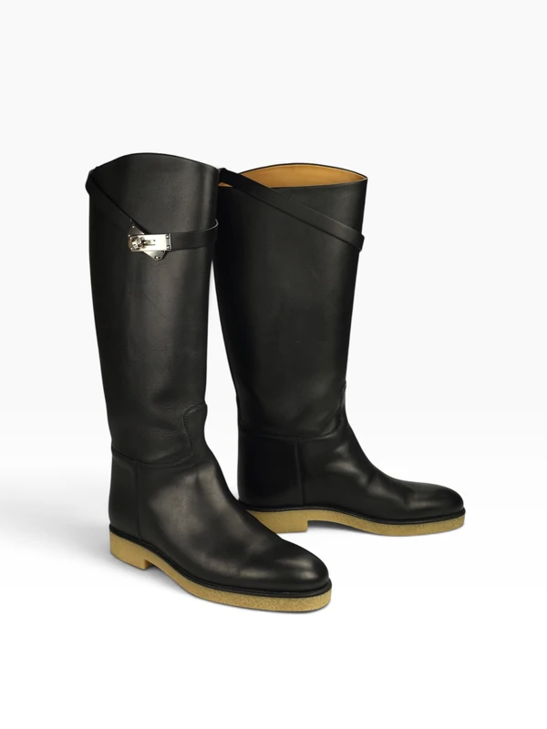 Bota Hermès Jumping Noir c/ Palladium
