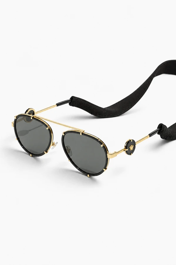 Óculos De Sol Versace Medusa Aviator Preto