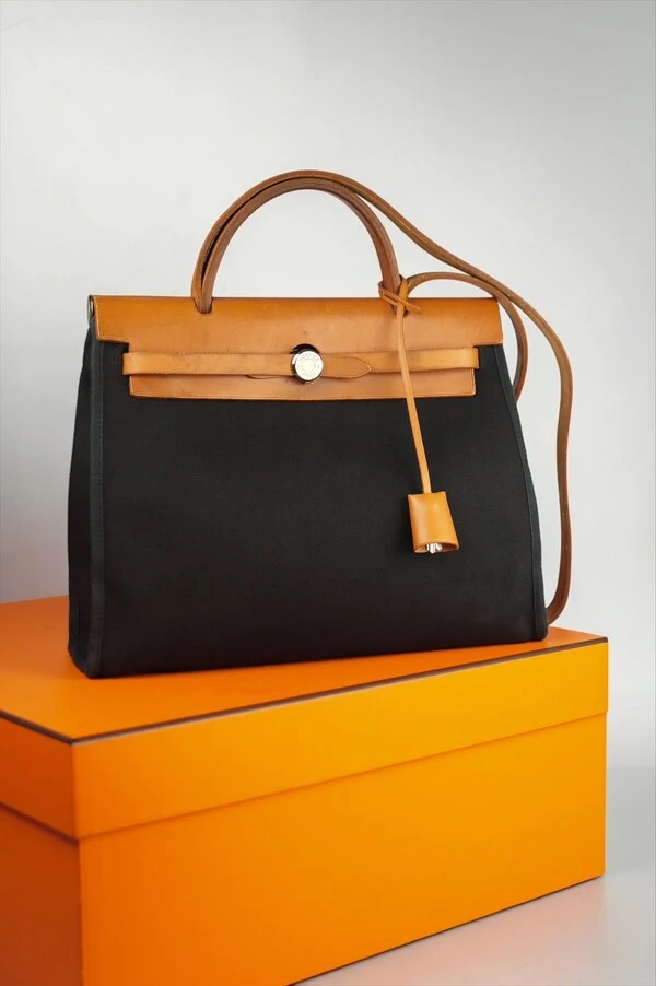 Bolsa Hermès Herbag 31 Vintage Preta/Caramelo