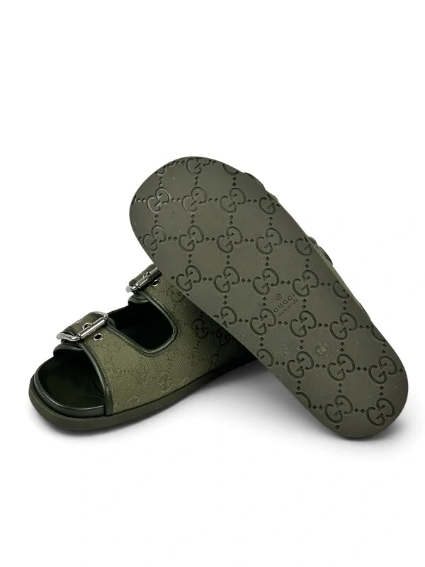 Slide Gucci Strap gg Verde