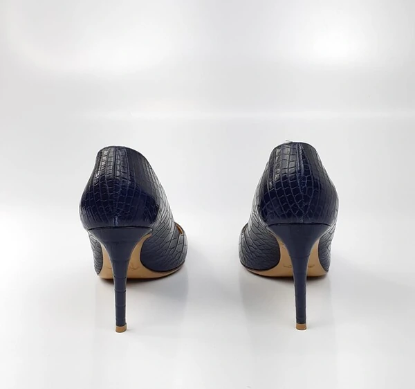 Sapato Ralph Lauren Croco Azul Marinho
