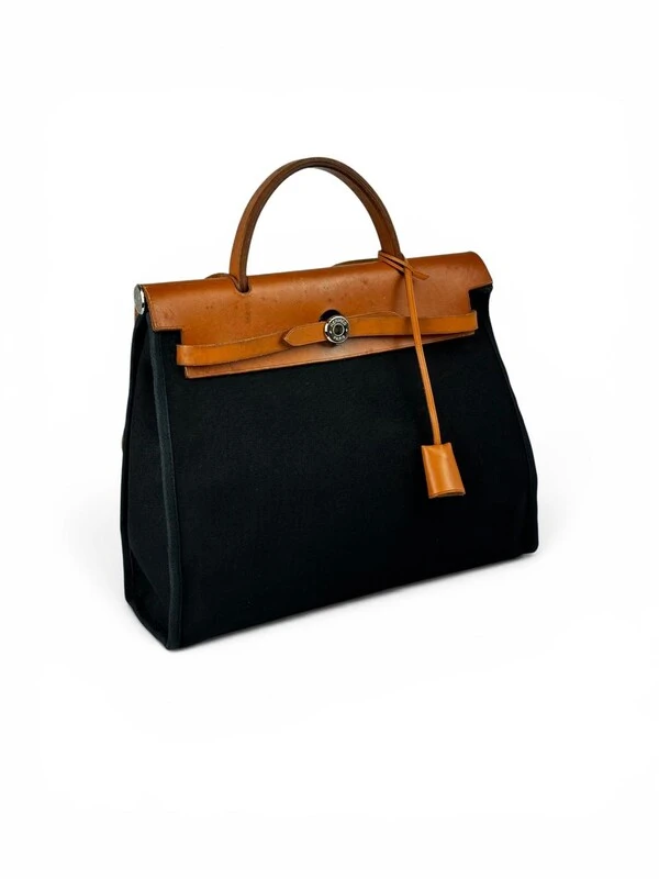 Bolsa Hermès Herbag 31 Vintage Preta/Caramelo