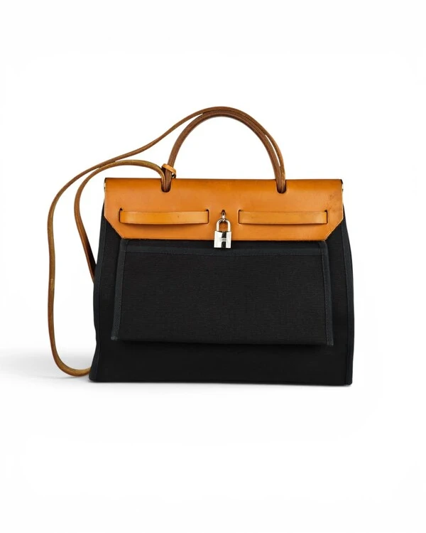 Bolsa Hermès Herbag 31 Vintage Preta/Caramelo