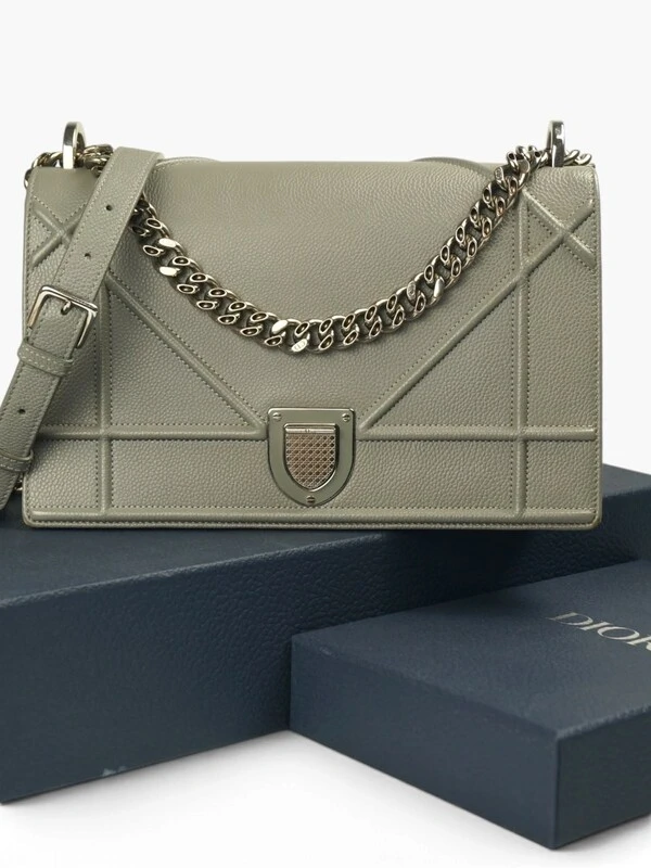 Bolsa Dior Diorama Flap Bag Cinza