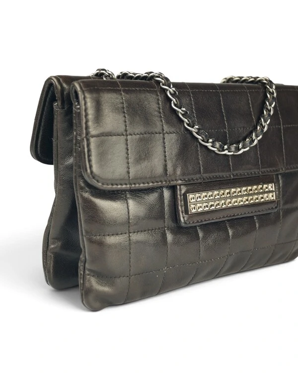 Bolsa Chanel Chocolate Bar Shoulder Marrom