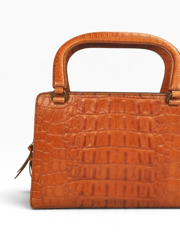 Bolsa Miu Miu Vintage Croco Laranja
