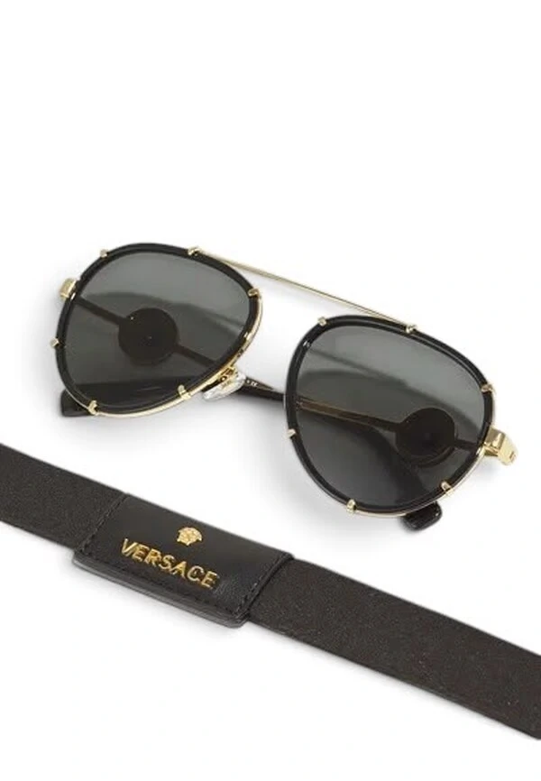 Óculos De Sol Versace Medusa Aviator Preto