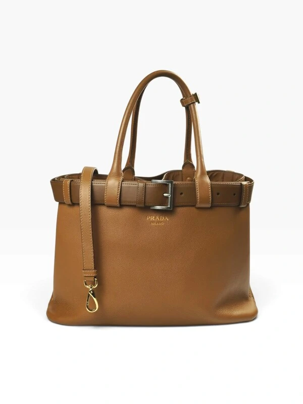 Bolsa Prada Buckle Tote Large Marrom
